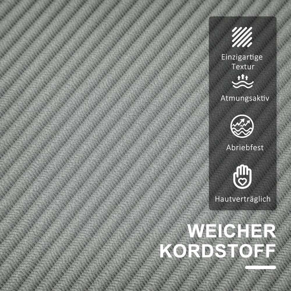 HOMCOM dvivietė sofa, maža sofa su porankiais, daiktadėžė, moderni gobeleninė sofa su velveto išvaizda, medinės kojelės, pagalvėlės, poilsio sofa svetainei, miegamajam, 117 x 63 x 79 cm, šviesiai pilka