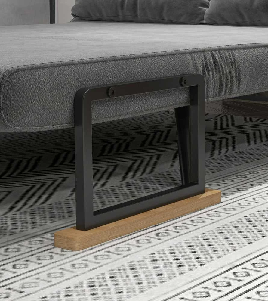 HOMCOM sofa lova su patalynės dėže, sofa su miegojimo funkcija, aksominės išvaizdos sofa su nugaros pagalvėlėmis, tamsiai pilka, 102 x 73 x 81 cm