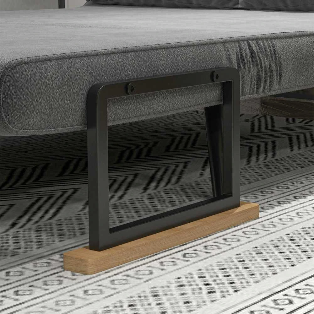 HOMCOM sofa lova su patalynės dėže, sofa su miegojimo funkcija, aksominės išvaizdos sofa su nugaros pagalvėlėmis, tamsiai pilka, 102 x 73 x 81 cm