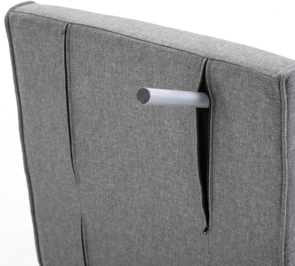 Fotelis HOMCOM Sofa-lova su porankiu 65x69x80 cm, "3-in-1" sofa-lova, lova svečiams, šezlongas, į liną panašus poliesteris, pilka