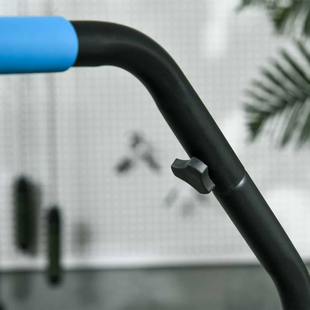Homcom SPORTNOW 102 cm fitneso batutas, sulankstomas mini batutas su 4 lygių reguliuojama rankena, LCD monitoriumi, fitneso rebounder suaugusiems, vaikams, iki 100 kg