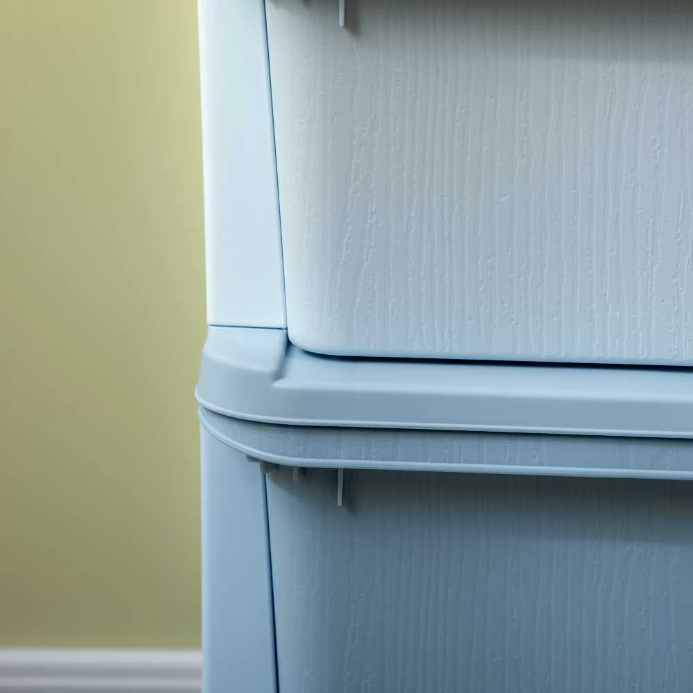 HOMCOM vaikiška daiktadėžė su dangčiu, stalčių spintelė žaislams, žaislų organizatorius, vaikiški baldai 3-6 metų vaikams, mėlyna