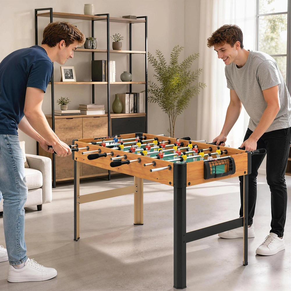 HOMCOM stalo futbolas, stalo futbolo rinkinys, 2 kamuoliukai, neslidžios rankenos, vaikams ir suaugusiems, taškų skaičiavimas, MDF, metalas, spalvotas