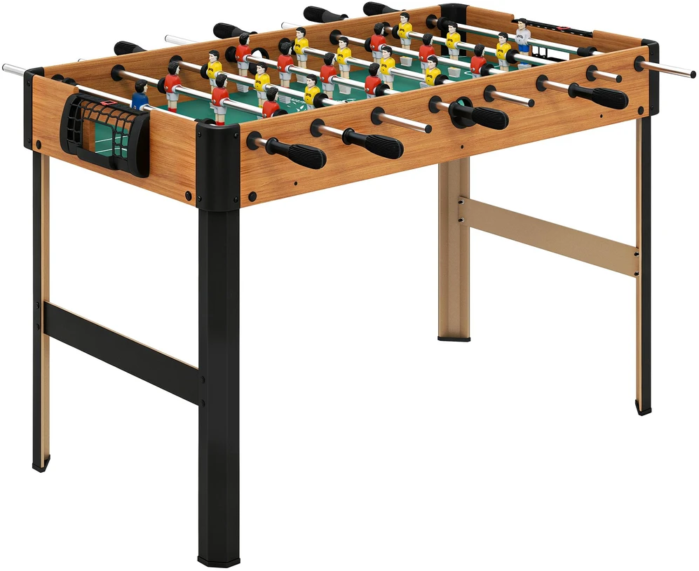 HOMCOM stalo futbolas, stalo futbolo rinkinys, 2 kamuoliukai, neslidžios rankenos, vaikams ir suaugusiems, taškų skaičiavimas, MDF, metalas, spalvotas