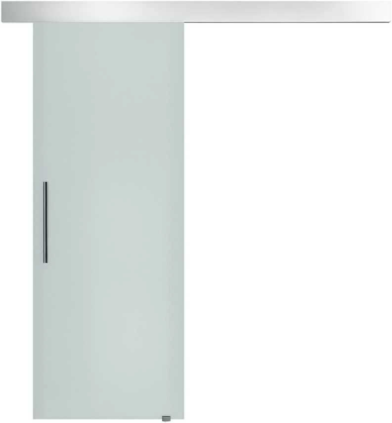HOMCOM stiklinės stumdomos durys, pilnas komplektas, kambario durys su rankena, viena pusė matinė, 2050x900 mm