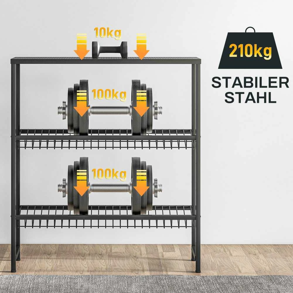 HOMCOM gėrimų dėžių lentyna 6 dėžėms, pastatoma gėrimų lentyna su reguliuojamu aukščiu, 3 lygiai, lentyna su apsauga nuo slydimo, 103 x 33 x 113,5 cm, plieninė, juoda