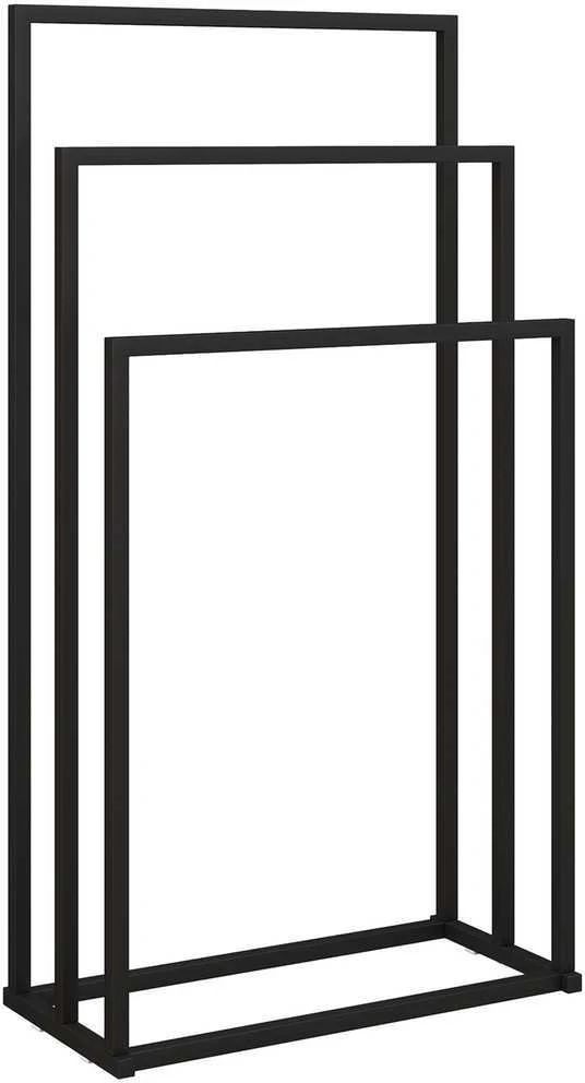 HOMCOM pastatomas rankšluosčių laikiklis su 3 strypais, plieninės kopėtėlės rankšluosčiams, 45 x 21,5 x 85 cm