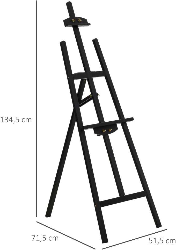 HOMCOM Stovas sėdimam ir stovimam tapybai, pagamintas iš pušies medienos, reguliuojamas 90° kampu, skirtas tapyti, sulankstomas