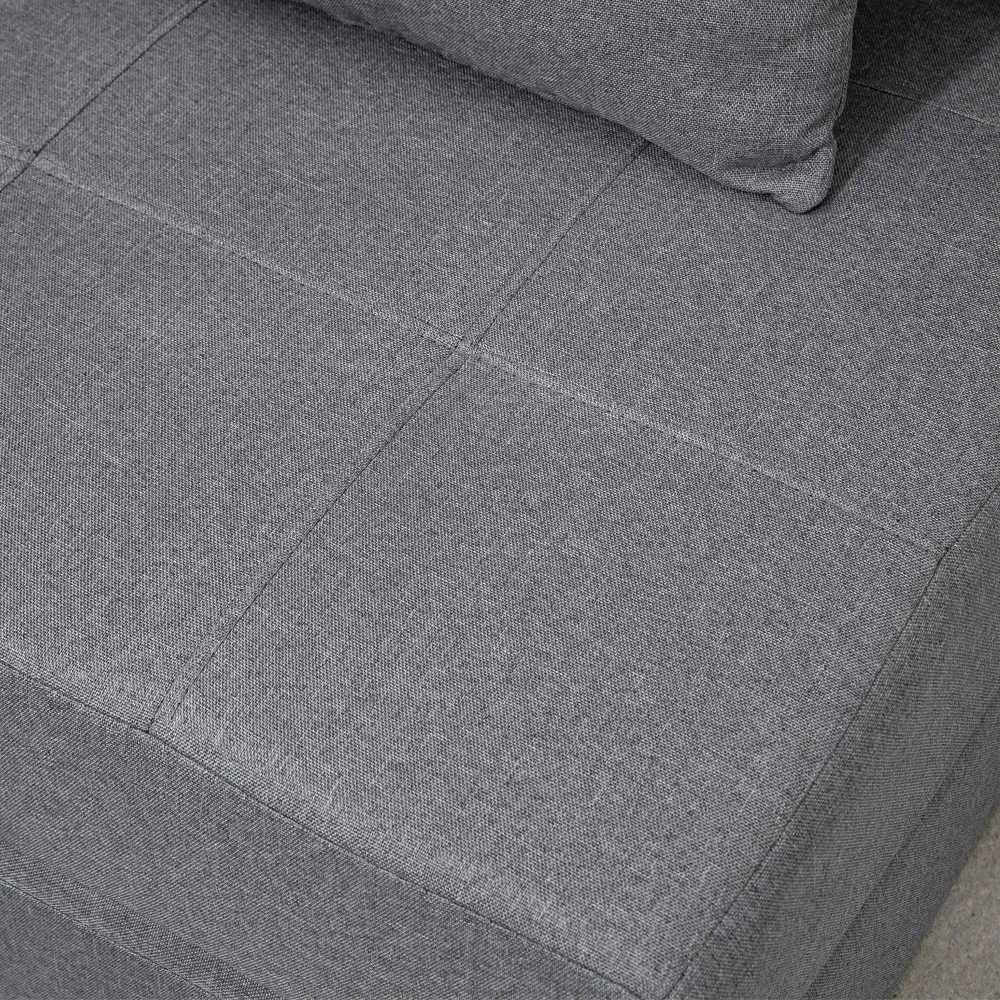 HOMCOM sulankstomas fotelis-lova, 2-in-1 išskleidžiamas fotelis su miegamąja funkcija, poilsio fotelis su pagalve, svečių lova, keliamoji galia iki 100 kg, tamsiai pilkas