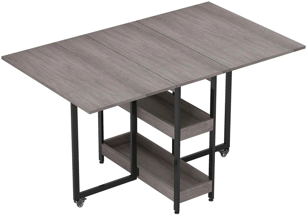 Valgomojo stalas, 133,4x80x75 cm, pilkas