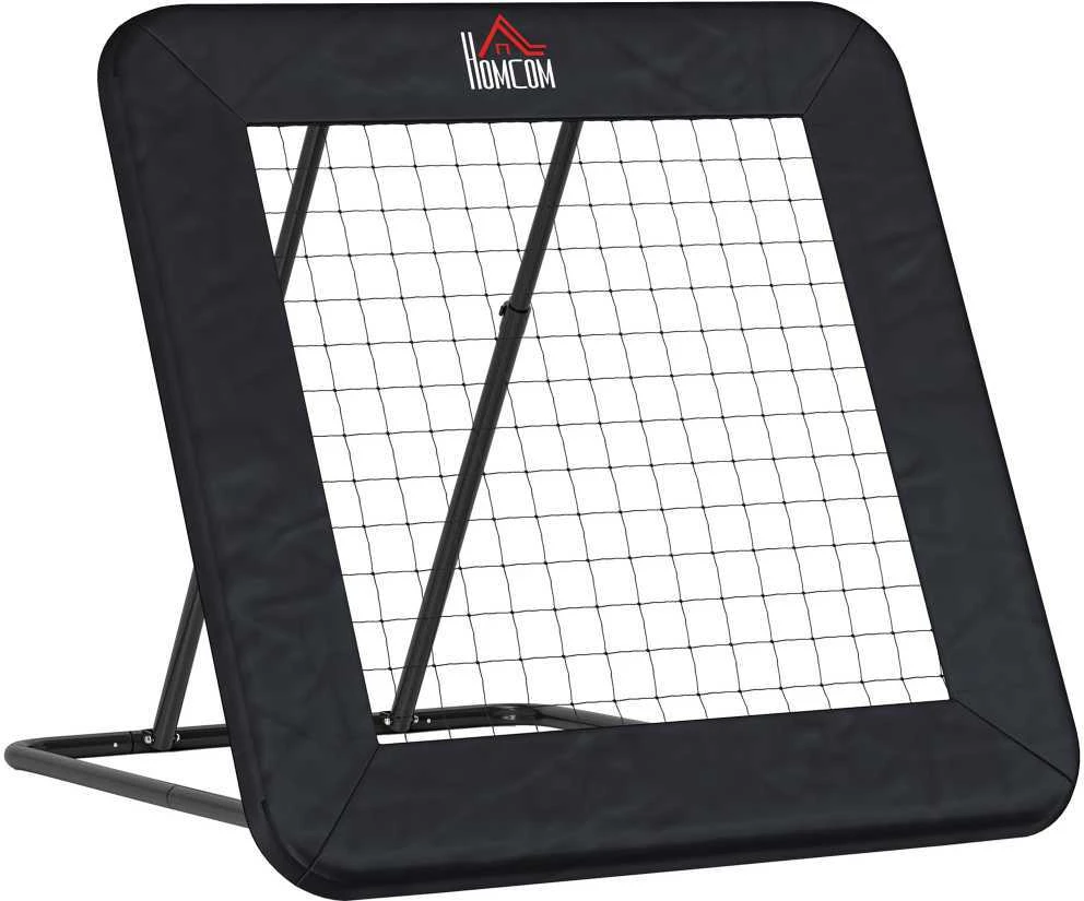HOMCOM sulankstomi futbolo vartai, futbolo atmušamoji sienelė, tinklas įvairioms sporto šakoms, reguliuojamas 5 padėtimis, 128x118x108-120 cm