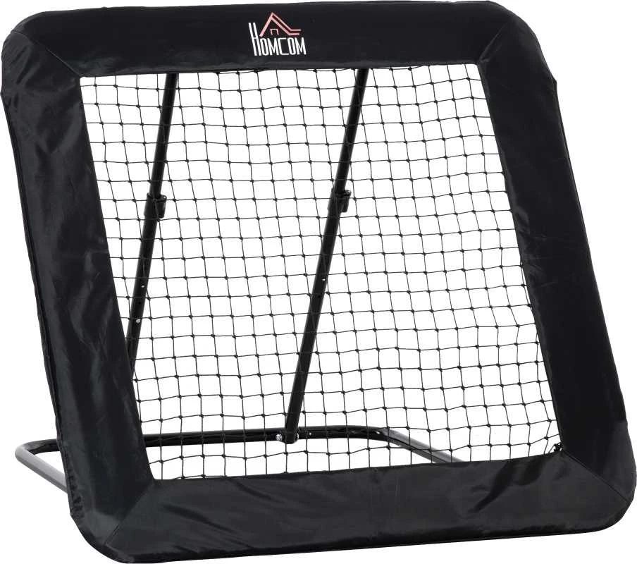 HOMCOM sulankstomi futbolo vartai, futbolo atmušamoji sienelė, tinklas įvairioms sporto šakoms, reguliuojamas 5 padėtimis, 128x118x108-120 cm