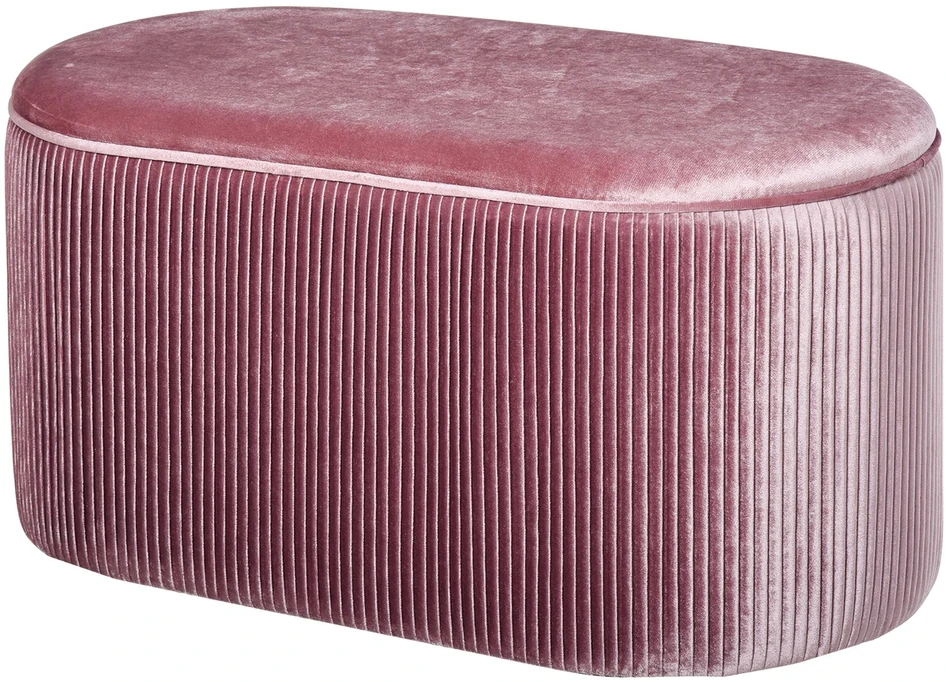 HOMCOM suoliukas rožinės spalvos, prancūziško stiliaus minkštasuolis su daiktadėže, aksominis, elegantiškas, 81x40x41 cm