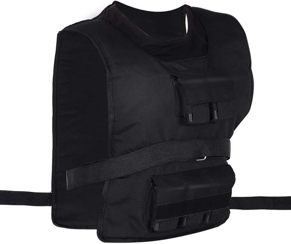 HOMCOM svorio liemenė 20 kg treniruočių liemenė reguliuojama jėgos treniruočių fitneso liemenė oksfordinė geležis juoda 36 x 52 cm