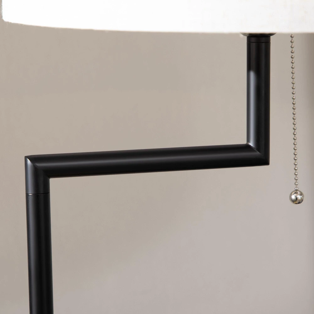 HOMCOM toršeras, pastatoma lempa su lentynėle, 40 W lempa su USB jungtimi, pastatomas šviestuvas, plienas, kreminė spalva, Ø40 x 168 cm, lemputė nepridedama