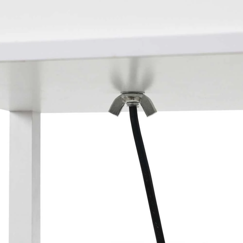 HOMCOM pastatomas šviestuvas, elegantiška lempa su 3 lentynomis, E27 iki 40W, svetainei/miegamajam, E1-MDF ir akrilas, balta, 26x26x160cm