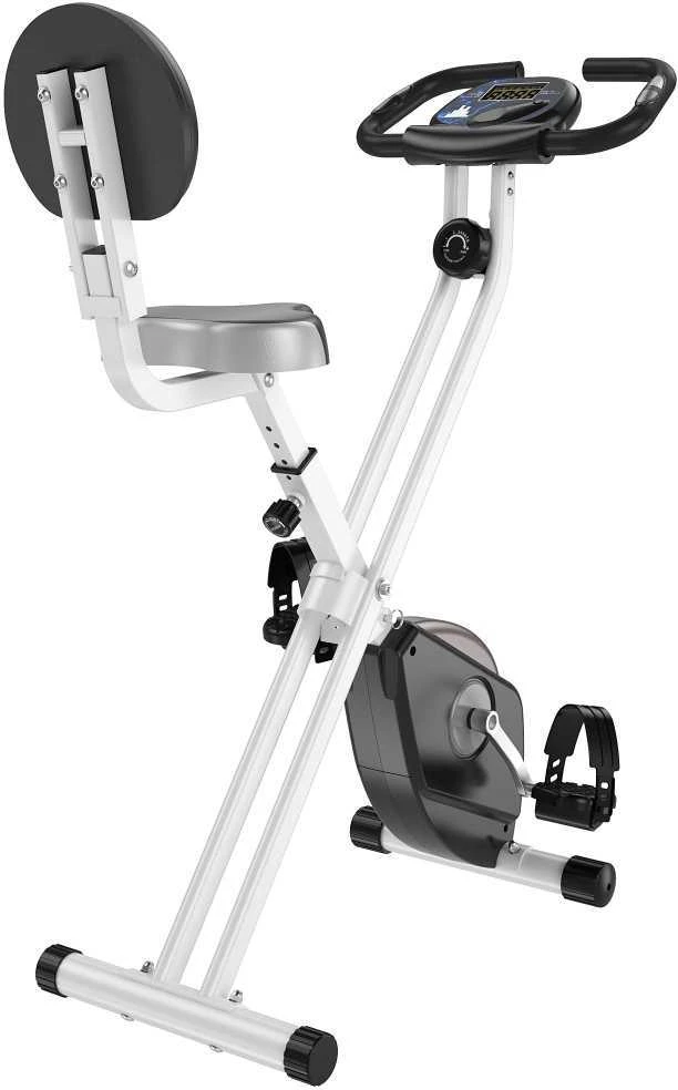 HOMCOM F-Bike treniruoklis, dviračio treniruoklis su 8 lygių magnetiniu pasipriešinimu, reguliuojamo aukščio, plieno, juodos ir pilkos spalvos, 43x97x109 cm