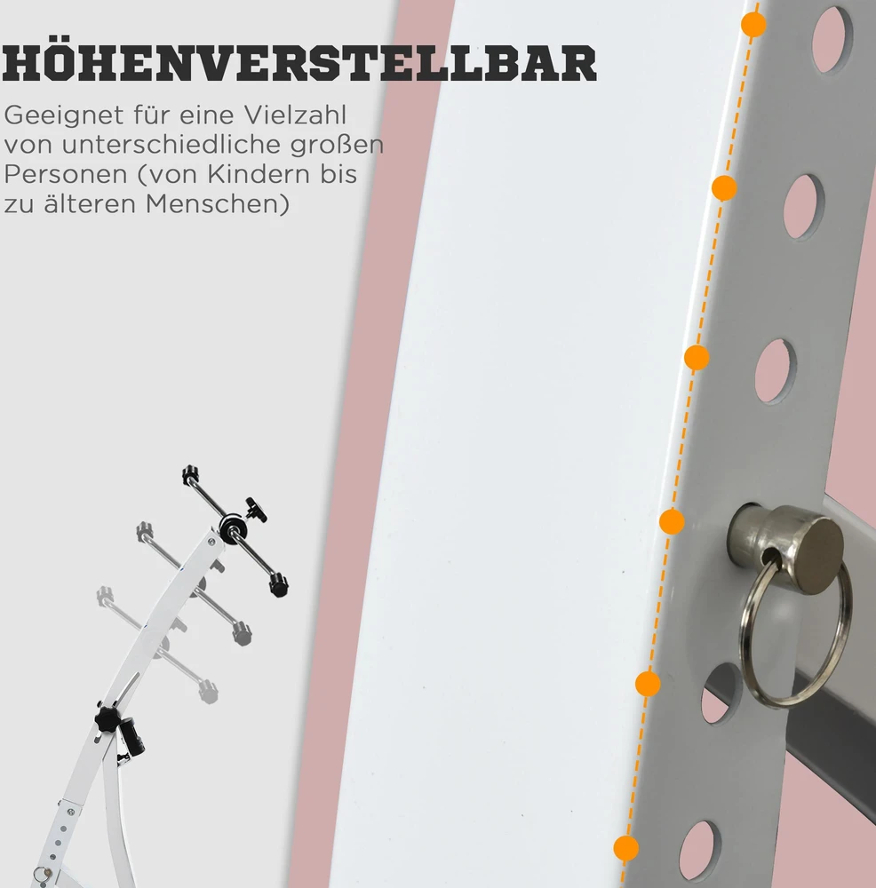 HOMCOM Treniruoklis senjorams, plieno, baltas, 40x42.5x100cm