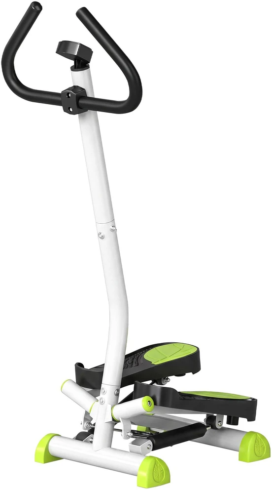 HOMCOM treniruoklis „Swing Stepper“ su LCD ekranu ir rankena, namų treniruoklis iki 100 kg, plienas, ABS, žalias, 55 x 44 x 108 cm | Aosom