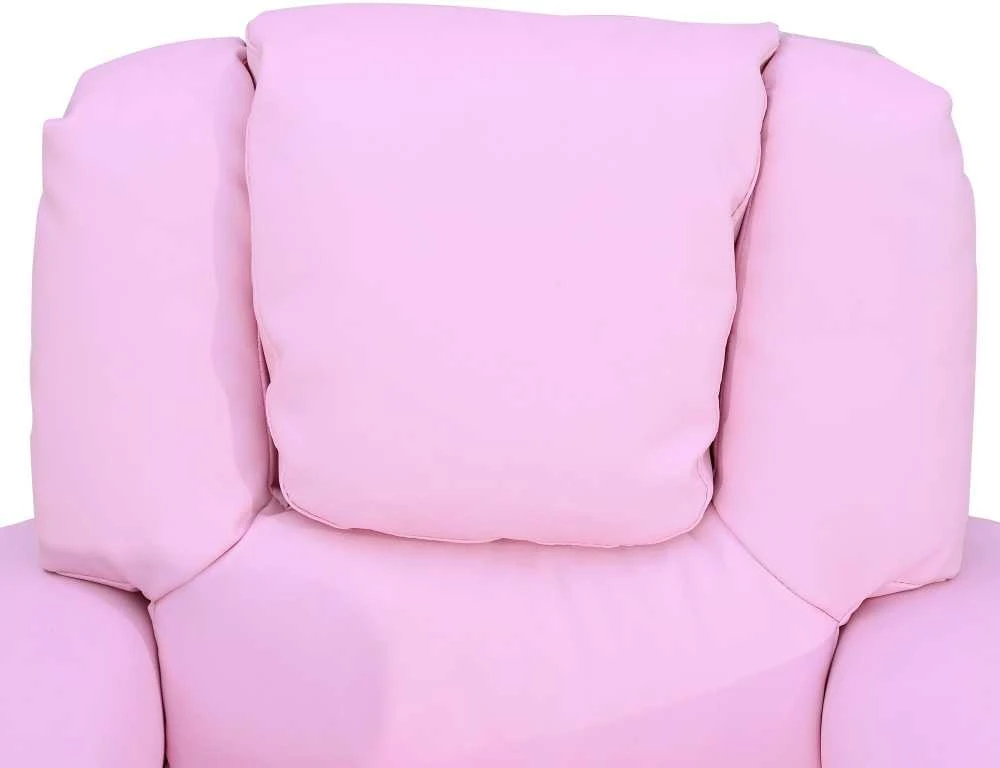 HOMCOM vaikiška sofa su atlošimo funkcija, fotelis vaikams 3–6 metų, rožinė, su puodelių laikikliu, 62x56x69cm