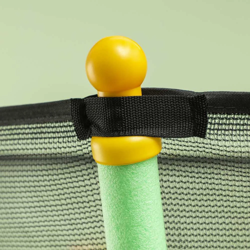 HOMCOM vaikiškas batutas Ø163,5 cm, vidaus batutas su apsauginiu tinklu, kraštų danga, guminėmis virvėmis, vaikiškas batutas iki 50 kg, 3-10 metų vaikams, žalias
