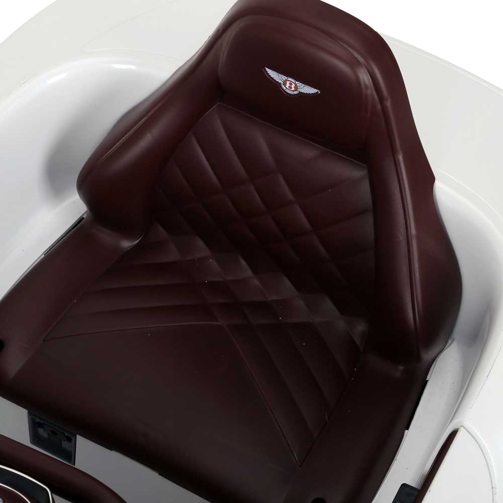HOMCOM vaikiškas automobilis Bentley GT elektromobilis su nuotolinio valdymo pulteliu, 2 x 390 varikliai, baltas, 108 x 60 x 43 cm