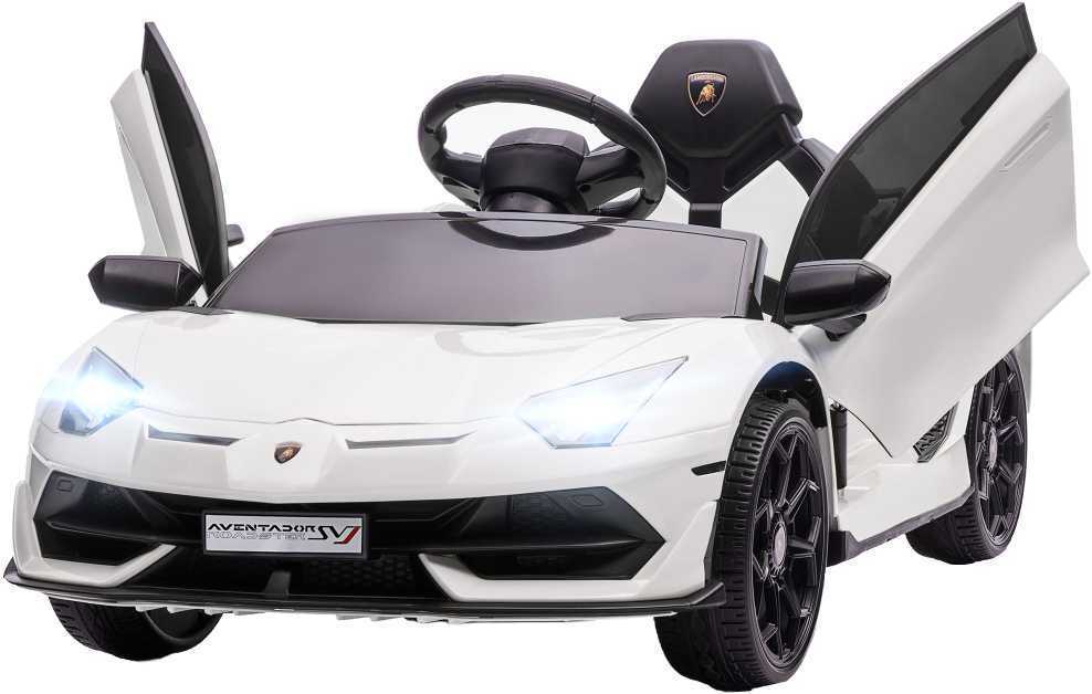 Homcom Vaikiškas elektrinis automobilis 12V Elektrinė transporto priemonė su 2.4G nuotolinio valdymo pulteliu, MP3 grotuvu, garso signalu, šviesomis, 3-5 metų, balta