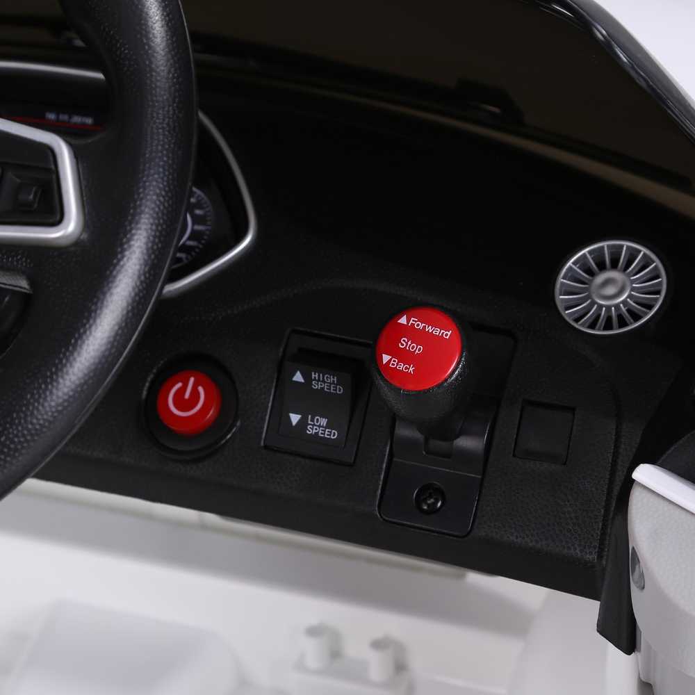 HOMCOM vaikiškas elektromobilis 12V, su 2,4G nuotolinio valdymo pulteliu, muzika, šviesomis, USB/MP3 jungtimi, atbulinės eigos funkcija | Aosom