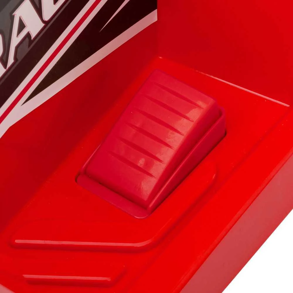HOMCOM vaikiškas elektrinis keturratis 6V, vaikiška transporto priemonė, elektromobilis su priekaba vaikams 1,5–3 metų, 2,5 km/val., metalas, 106 x 41,5 x 48,5 cm, raudona