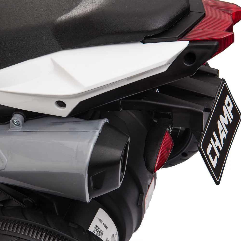 HOMCOM vaikiškas elektrinis motociklas, 6V vaikiška transporto priemonė su muzika ir žibintais, skirta 3–5 metų vaikams, plastikas ir metalas, juoda ir raudona spalvos, 3 km/h