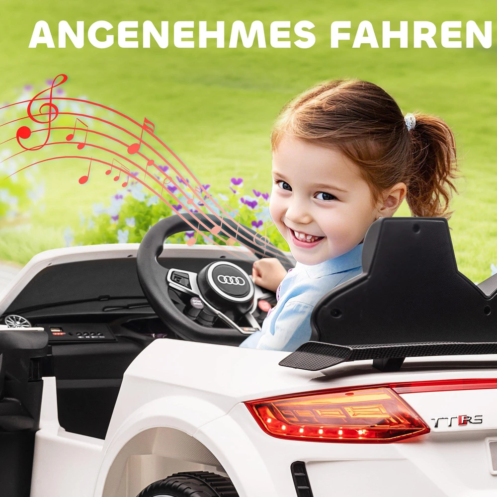 HOMCOM vaikiškas elektromobilis 12V, su 2,4G nuotolinio valdymo pulteliu, muzika, šviesomis, USB/MP3 jungtimi, atbulinės eigos funkcija | Aosom
