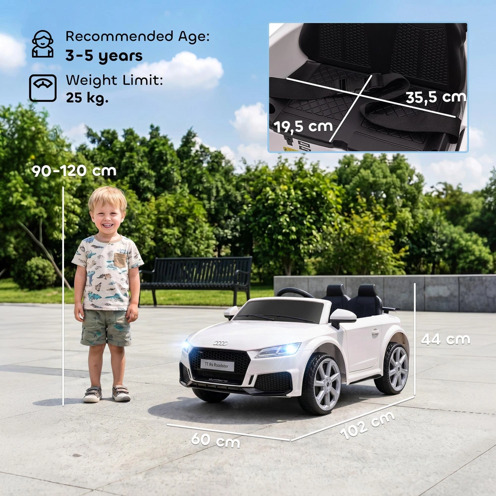 HOMCOM vaikiškas elektromobilis 12V, su 2,4G nuotolinio valdymo pulteliu, muzika, šviesomis, USB/MP3 jungtimi, atbulinės eigos funkcija | Aosom