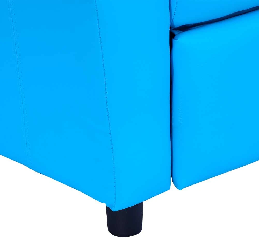 HOMCOM vaikiškas fotelis su atsilenkimo funkcija, mini sofa 3–6 metų vaikams, mėlyna, su įmontuotu puodelio laikikliu, 62x52x69 cm