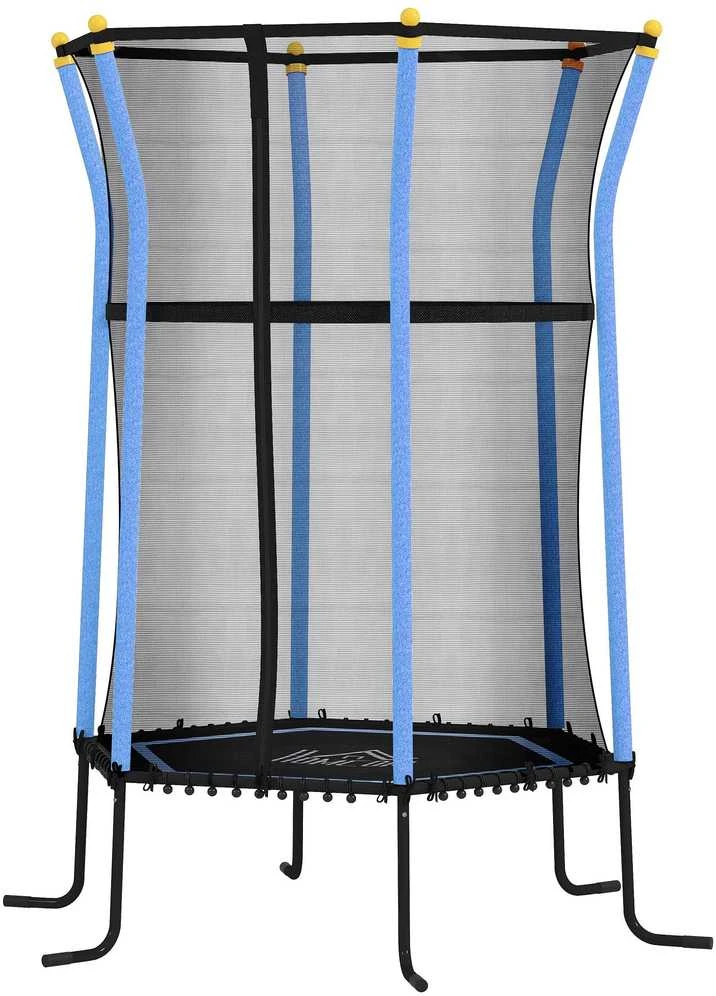 Vaikiškas batutas HOMCOM Ø163,5 cm, vidaus batutas su apsauginiu tinklu, kraštų apdaila ir elastine virve, iki 50 kg, 3-10 metų vaikams, mėlynas