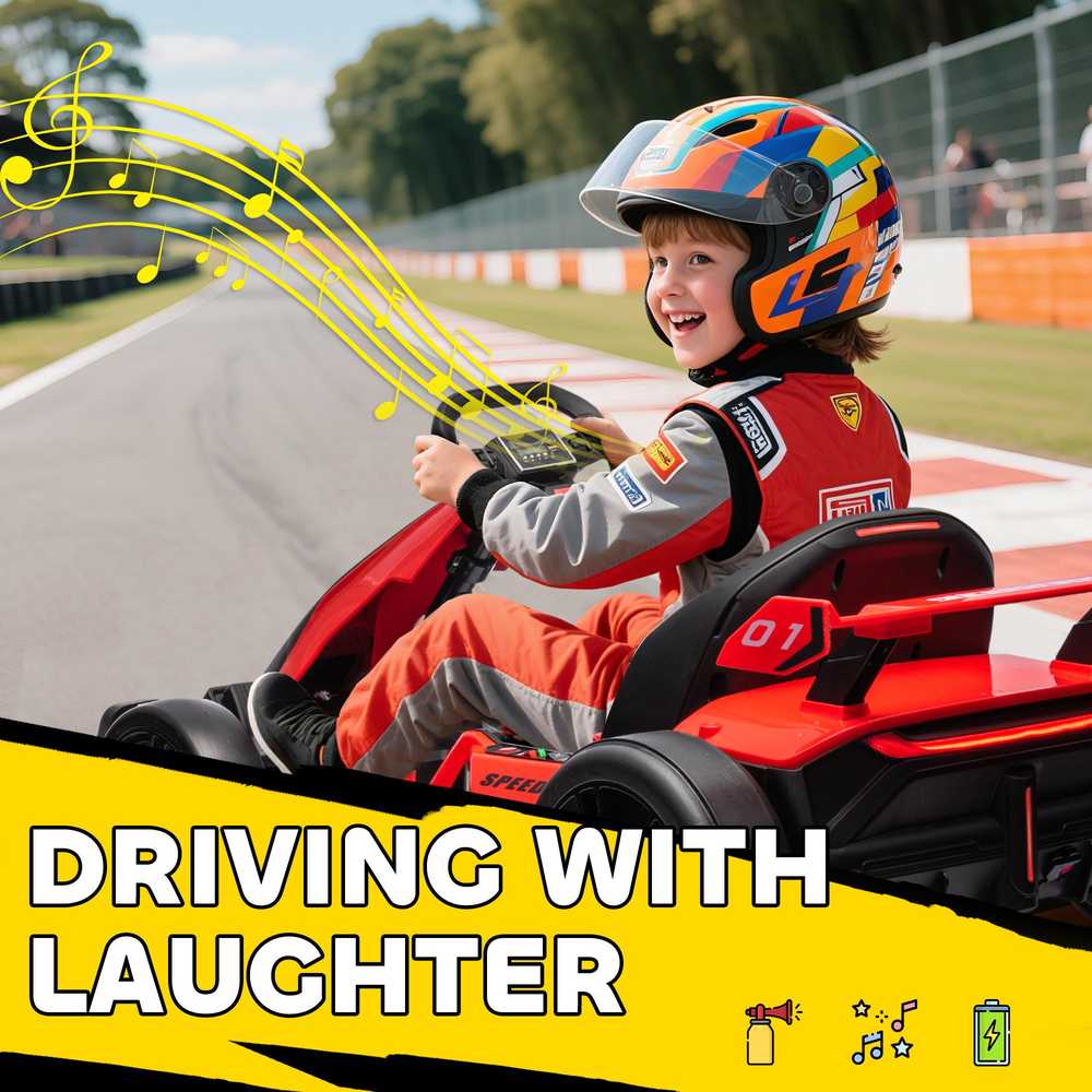 HOMCOM vaikų elektrinis kartingas 24 V 6-12km/h drift kartingas su drift režimu, lėtu startu, 3 padėčių reguliuojama sėdyne, kartingas su ekranu, muzika, saugos diržu, vaikiška transporto priemonė 6-12 metų vaikams, raudona