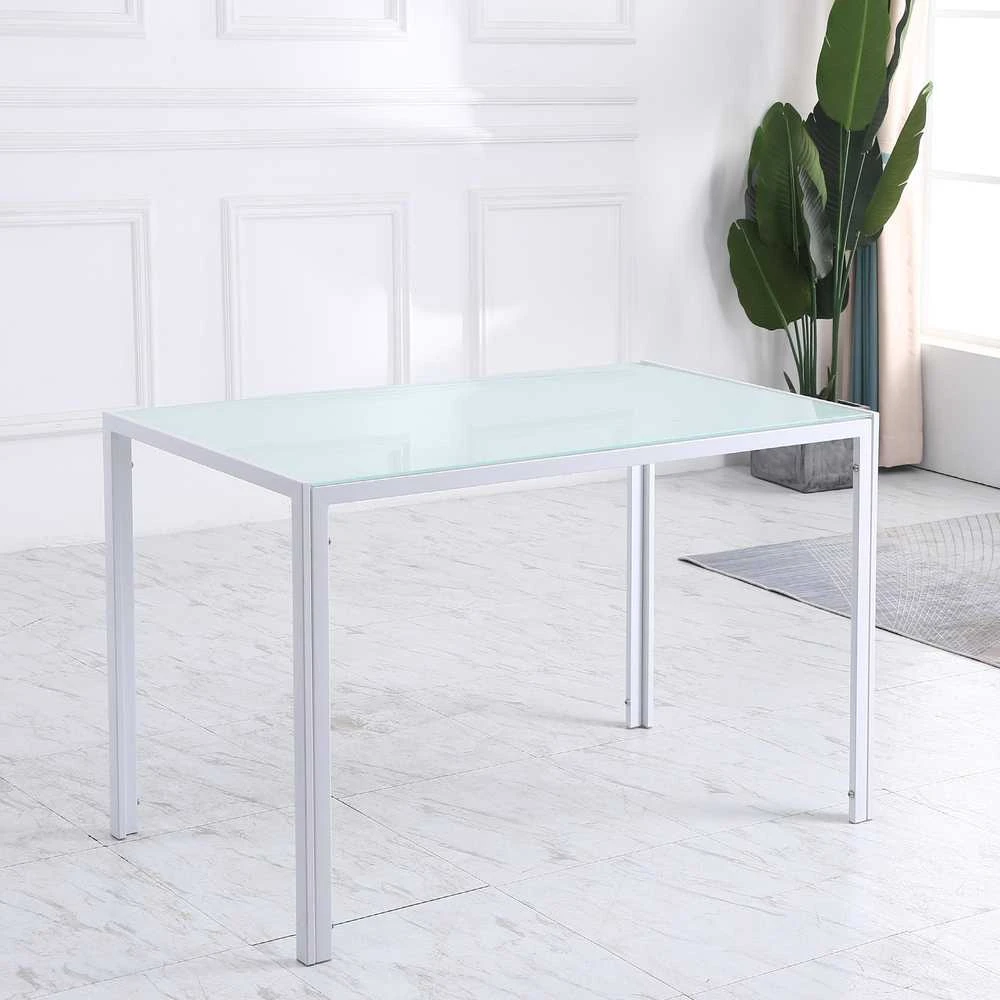 HOMCOM valgomojo stalas, virtuvės stalas, didelis stalas, modernus dizainas, 120 cm x 60 cm x 75 cm, baltas
