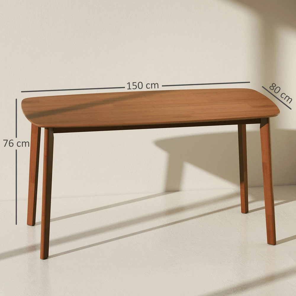 Valgomojo stalas, 150x80x76 cm, Rudas