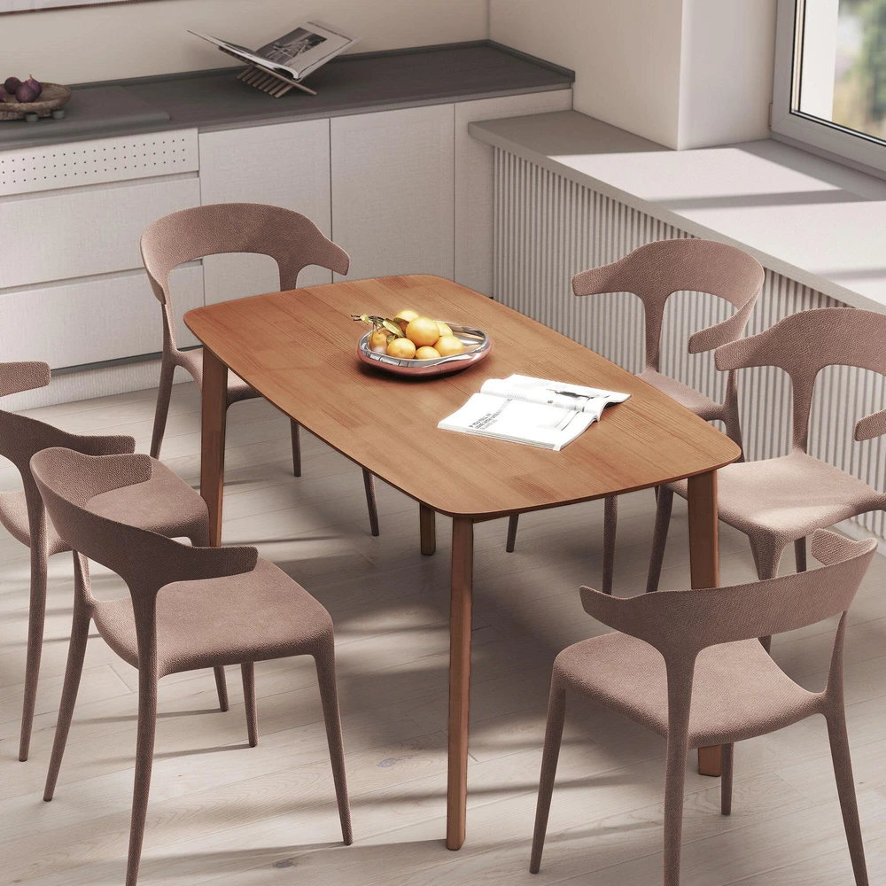 Valgomojo stalas, 150x80x76 cm, Rudas