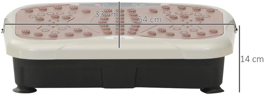 HOMCOM vibracinė plokštė, vibracinis treniruoklis, vibracinis įrenginys, kūno rengybos treniruoklis, LED ekranas, USB garsiakalbis, pasipriešinimo gumos, nuotolinio valdymo pultas