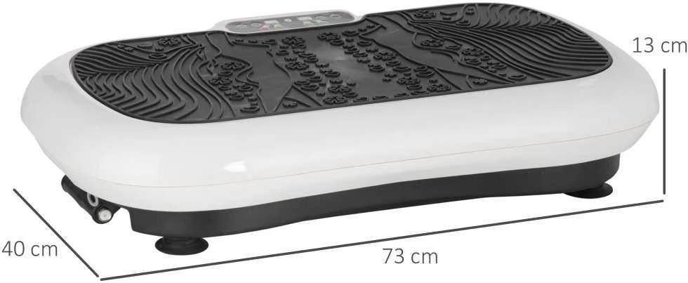 HOMCOM vibracinė platforma, treniruoklis su 2 pasipriešinimo gumomis, 99 vibracijos lygiai, iki 120 kg, viso kūno treniruotėms, 200 W