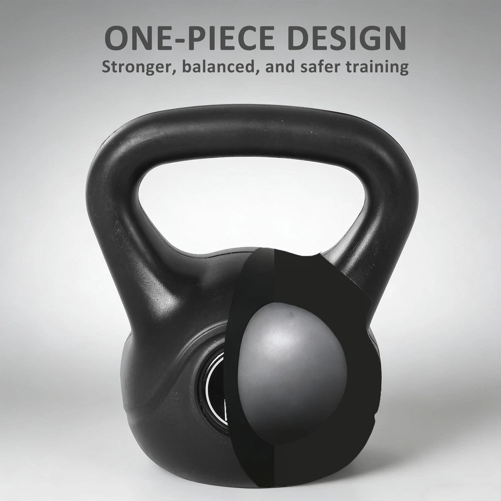 HOMCOM virdulinis svarmuo (kettlebell) 8kg, užpildytas smėliu, pradedantiesiems, juodas
