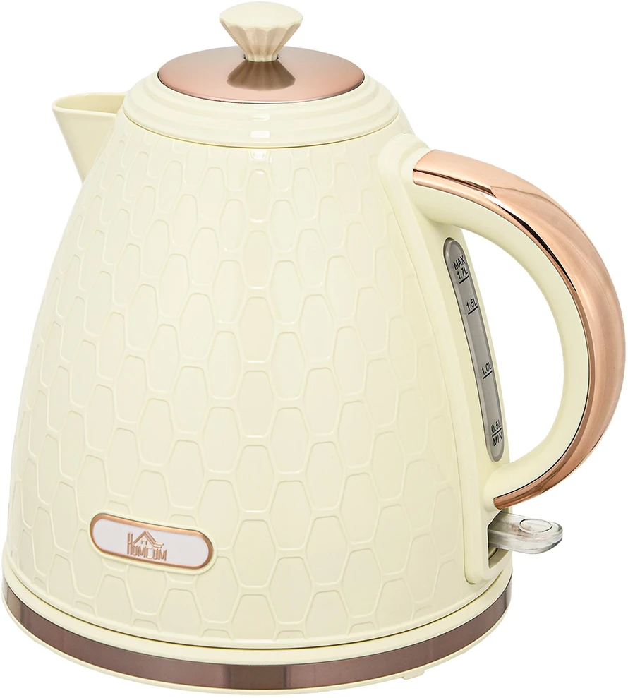 HOMCOM virdulys, 2200 W, su stebėjimo langeliu, filtru, greitas virimas, smėlio spalvos
