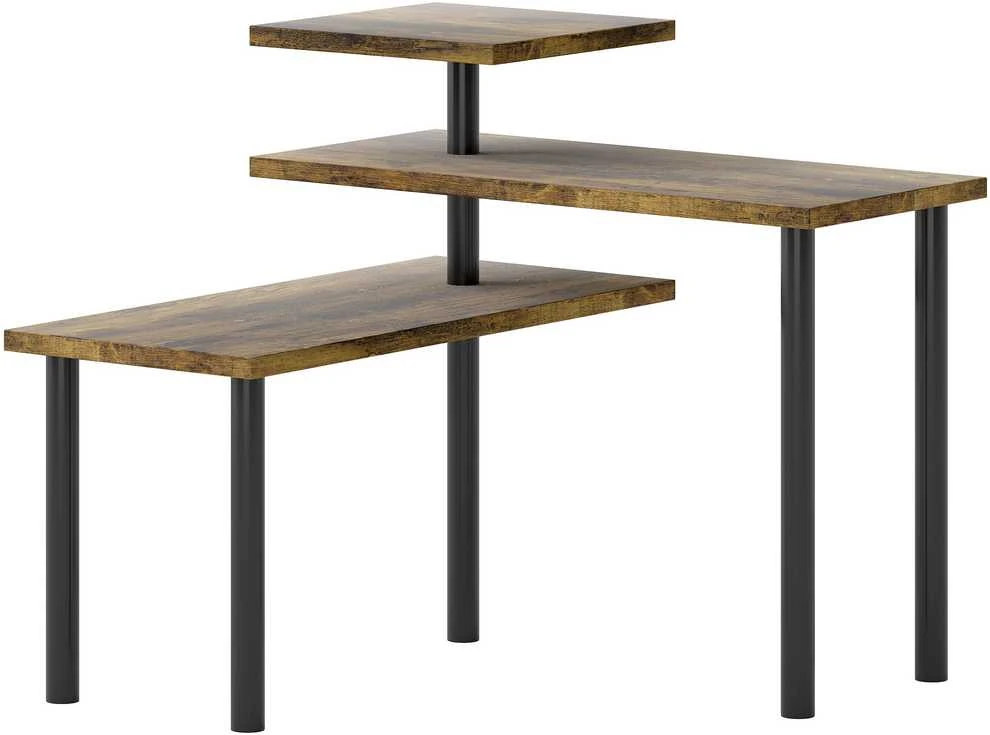HOMCOM virtuvinė lentyna, besisukanti mikrobangų krosnelės lentyna su 3 pakopomis, pramoninė metalinė pastatoma lentyna, 40 x 18 x 36,5 cm
