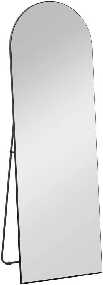 HOMCOM veidrodis per visą ūgį, 150 x 50 cm sieninis veidrodis su stovu, arkos formos dizainas, pastatomas veidrodis su apsaugine plėvele nuo dūžių, svetainei, miegamajam, juodas