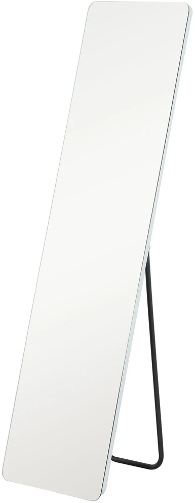 HOMCOM viso ūgio veidrodis, 150 x 40 cm pastatomas veidrodis su LED apšvietimu, 3 šviesos spalvos, sieninis veidrodis su stovu, jutiklinis jungiklis miegamajam, svetainei, skaidrus