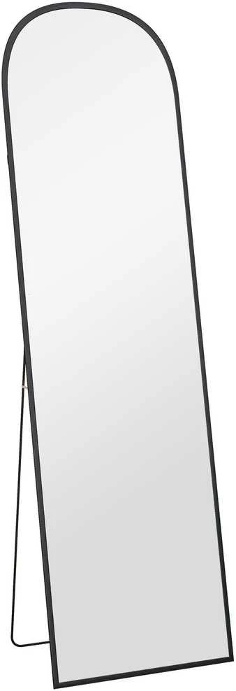 HOMCOM viso ūgio veidrodis 169 x 49 cm, arkinis pastatomas veidrodis su dūžimui atspariu stiklu ir aliuminio rėmu, sieninis veidrodis atraminis, laisvai pastatomas, svetainei, miegamajam, koridoriui, juodas