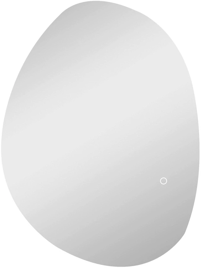 HOMCOM vonios veidrodis su apšvietimu 70x50 cm, LED veidrodis su jutikliniu jungikliu, 3 šviesos spalvos, asimetriškas vonios veidrodis su nerasojimo ir atminties funkcijomis, sieninis veidrodis IP44, vonios kambariui