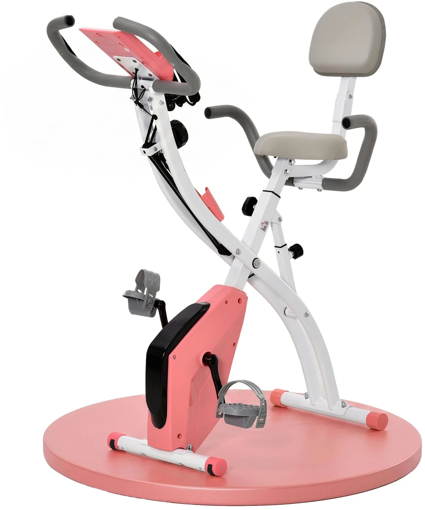 HOMCOM X-Bike 2-in-1 dviračio treniruoklis, LCD ekranas, sulankstomas treniruoklis su 8 lygių reguliuojamu magnetiniu pasipriešinimu