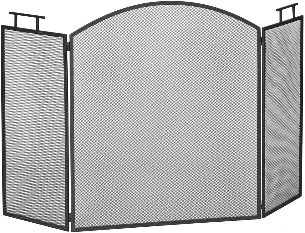 HOMCOM Židinio grotelės, Kibirkščių apsaugos grotelės 128 x 2 x 76,5 cm