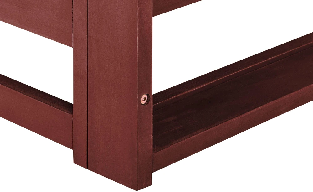 Lauko baldų komplektas Beliani 2 vietų sodo sofa TRANI Modulinė iš sertifikuotos akacijos medienos, Bordo